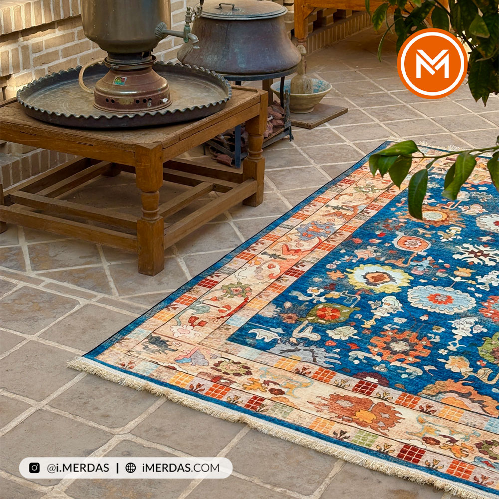 فرش کهنه نما کد 22229 زمینه تمام رنگ